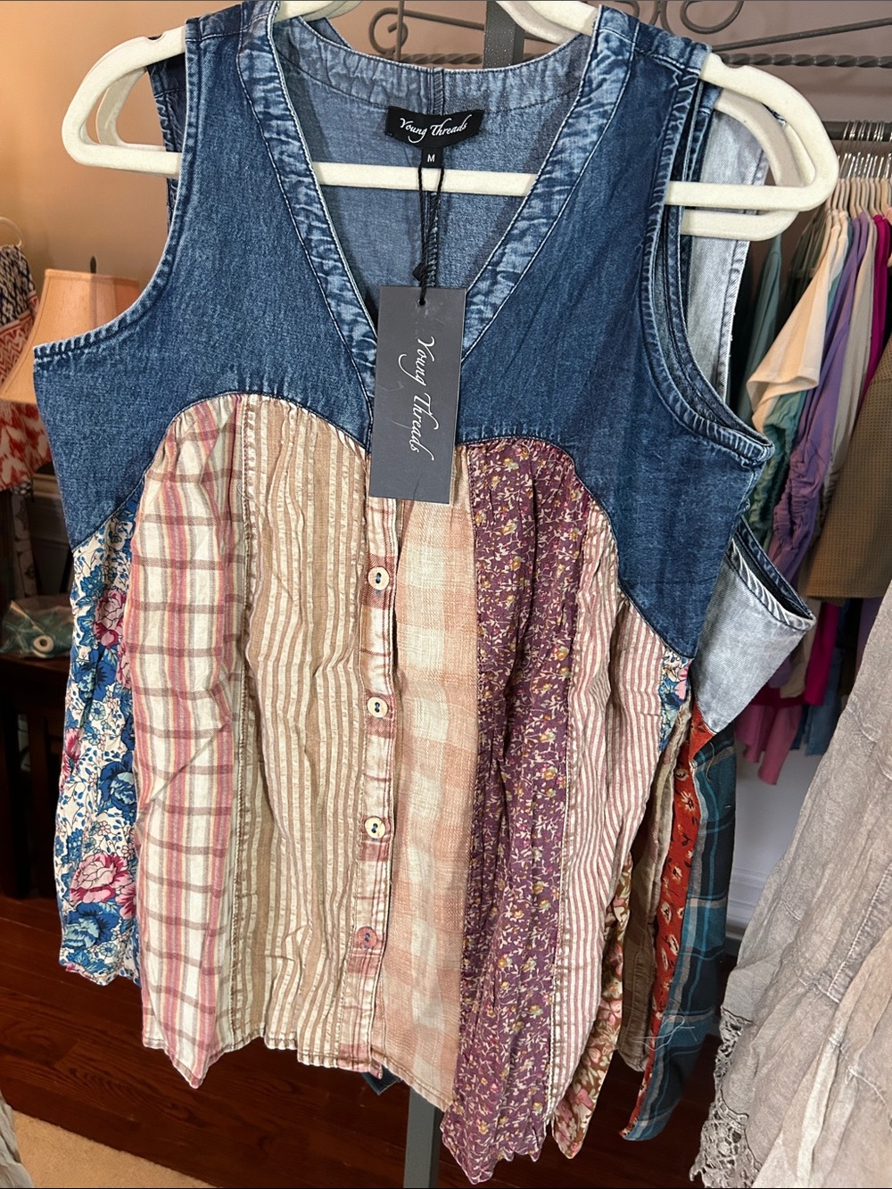 YOUNG THREADS NWT Top Sleeveless small lg xl 1x 2x Mixed Colors